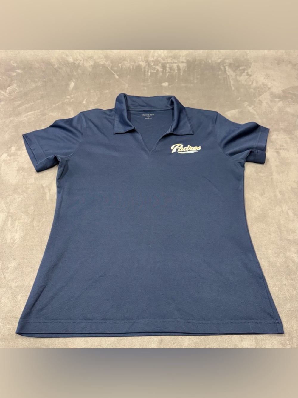 Sport-Tek Navy Ladies Performance Polo San Diego Padres baseball top shirt L